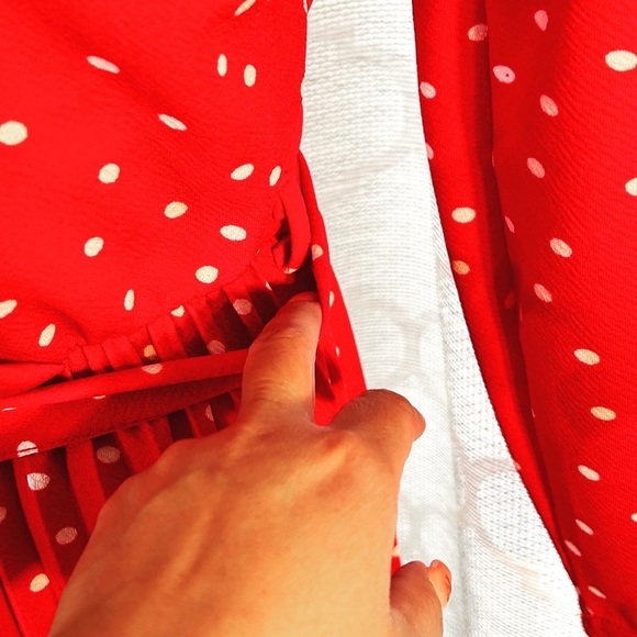 Clark +Greg red polka dot dress szL - Picture 4 of 7